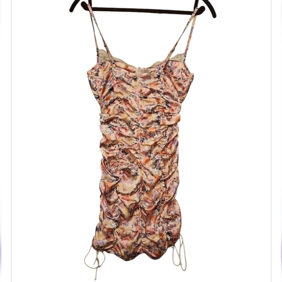 NWOT For Love And Lemons X Victoria Secret Gardenia Floral Ruched Mini Dress XS - Picture 8 of 16
